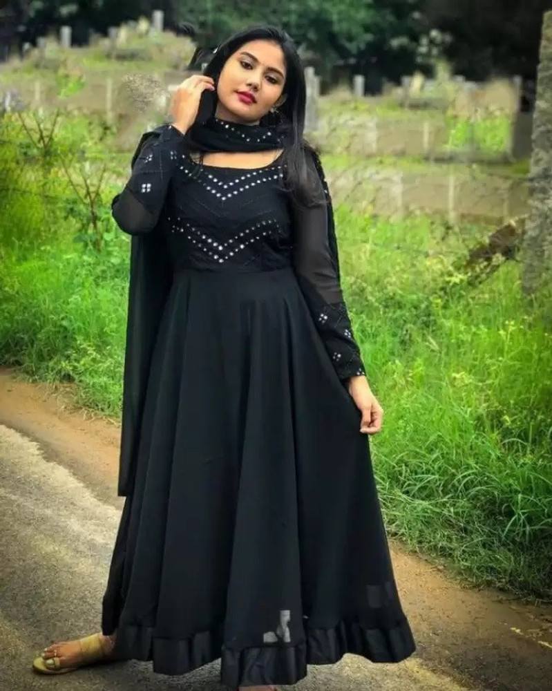 Flipkart black gown store