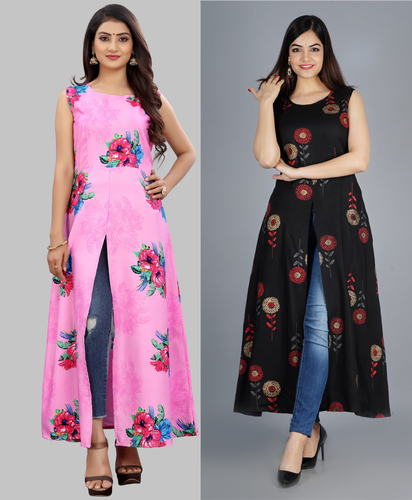 Hiral Creation Women Floral Print Frontslit Kurta Buy Hiral