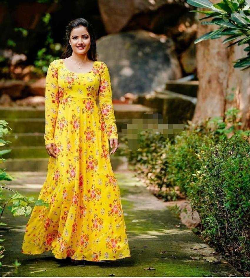 Laxmi Fashion HUB Women Floral Print Gown Kurta - Buy Laxmi Fashion HUB  Women Floral Print Gown Kurta Online at Best Prices in India | Flipkart.com