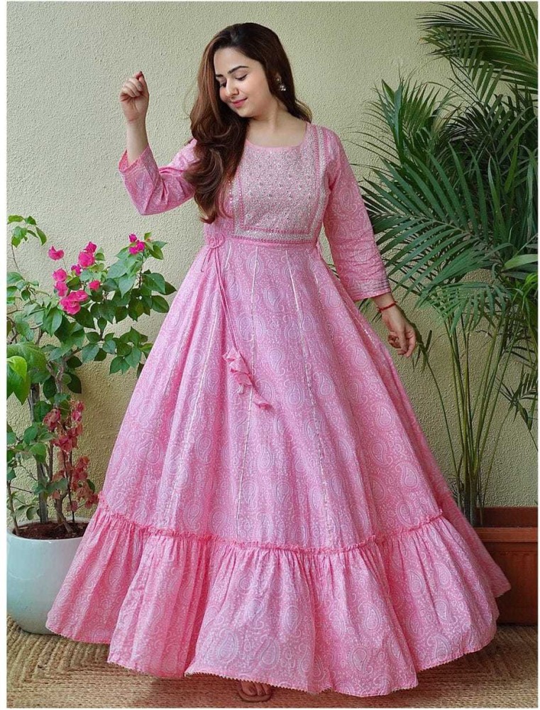 Flipkart cotton long frock best sale