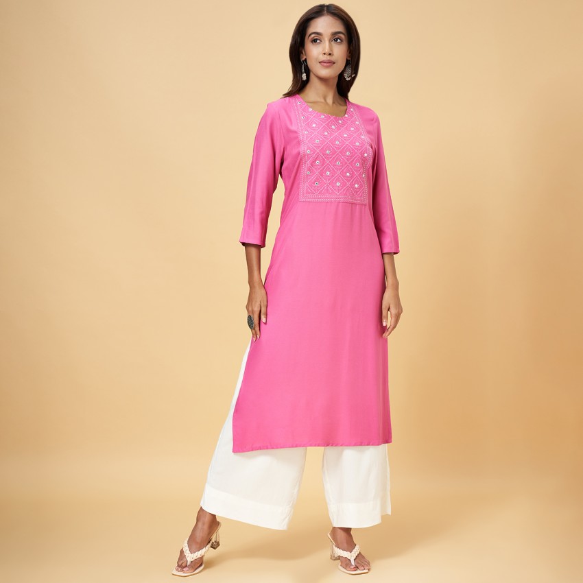 Buy Pink Kurtas for Women by Rangmanch by Pantaloons Online