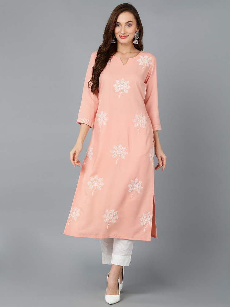 AHIKA Women Embroidered Straight Kurta - Buy AHIKA Women Embroidered  Straight Kurta Online at Best Prices in India | Flipkart.com