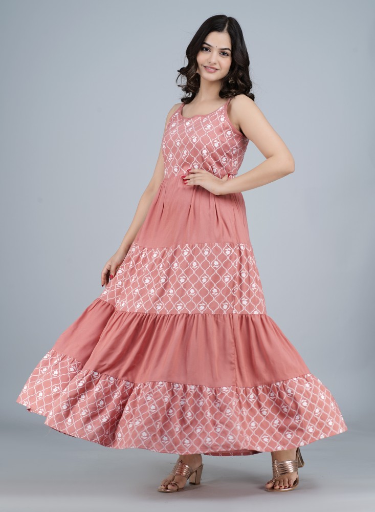 Buy Sayyoni Sumptuous Off White and Baby Pink Net Gown Suit online   Looksgudin