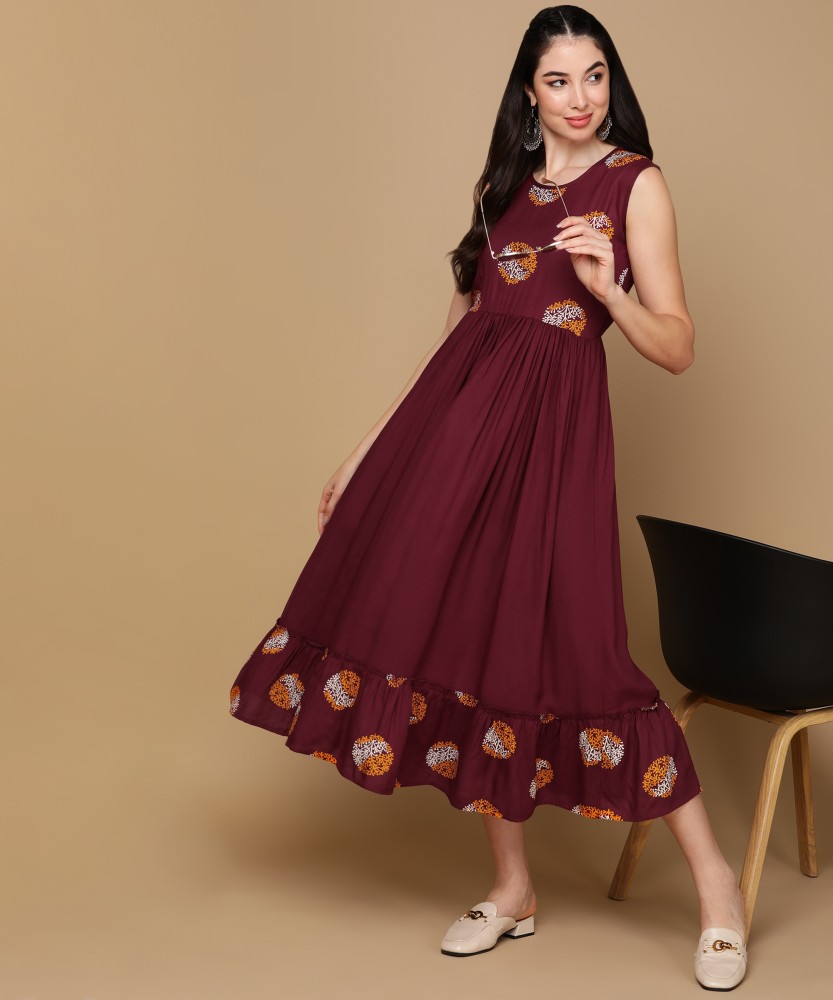 vdg sports Women Fit and Flare Maroon White Yellow Dress Buy vdg sports Women Fit and Flare Maroon White Yellow Dress Online at Best Prices in India Flipkart