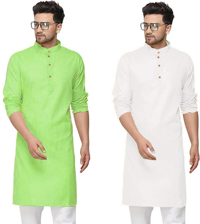 OORA Men Solid Straight Kurta