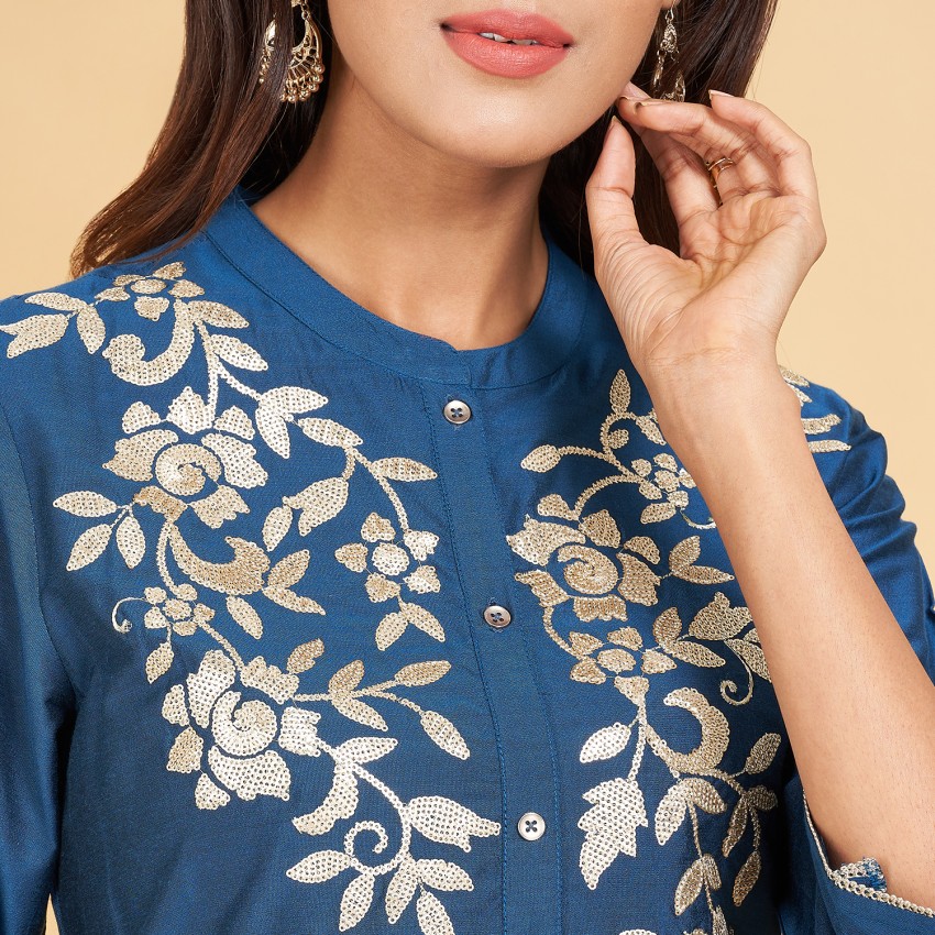 Rangmanch by Pantaloons Women Embroidered A-line Kurta - Buy Rangmanch by  Pantaloons Women Embroidered A-line Kurta Online at Best Prices in India