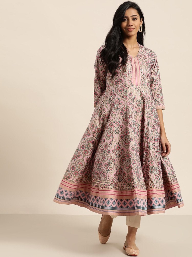 Sangria Women Printed Anarkali Kurta Buy Sangria Women Printed