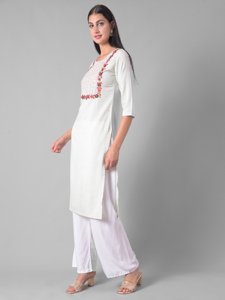 Dollar Missy Women Self Design Straight Kurta - Buy Dollar Missy