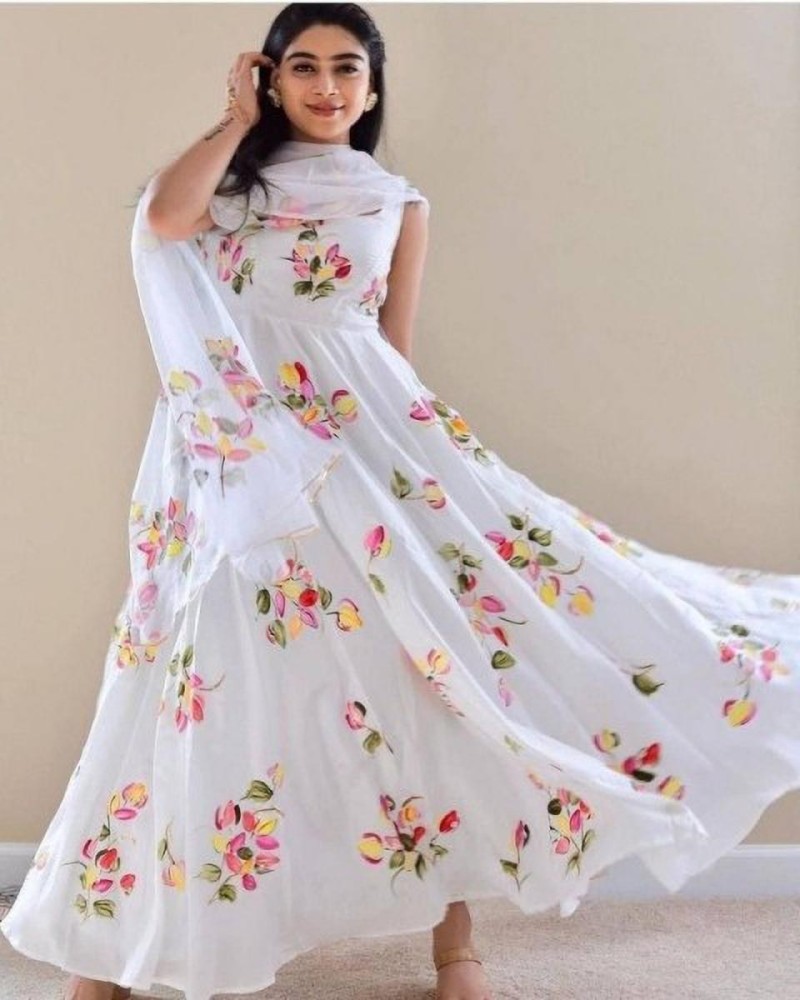 LF Fashion Women Gown White Dress - Buy LF Fashion Women Gown White Dress  Online at Best Prices in India