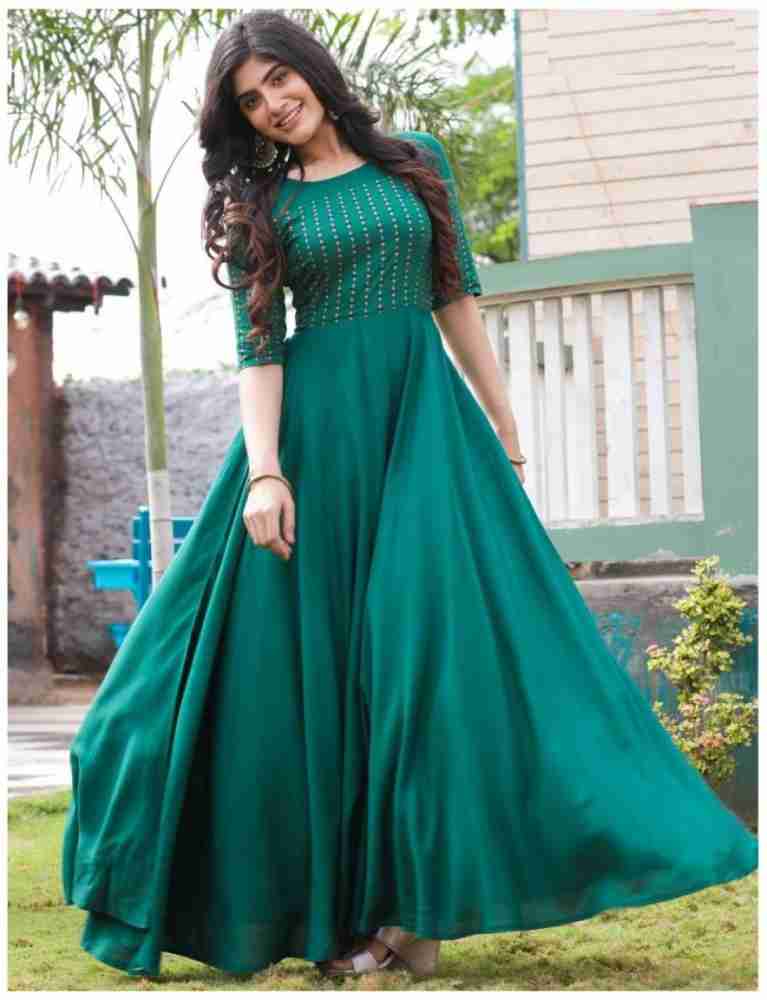 Green colour shop ki frock