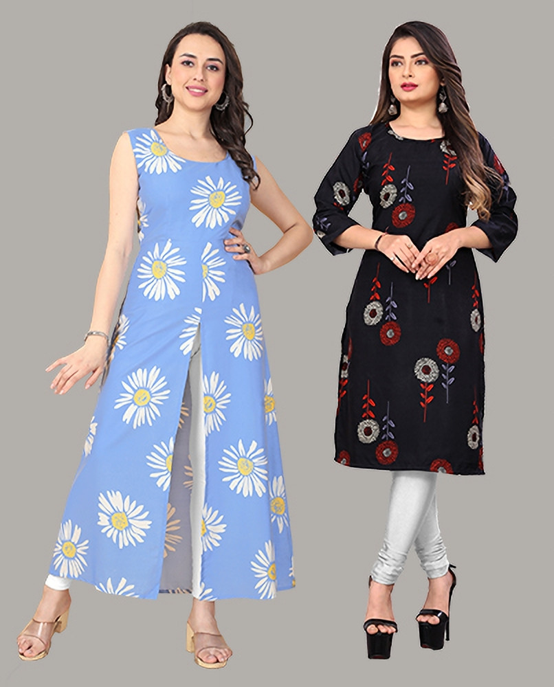 7800 GROUP Women Floral Print Frontslit Kurta Buy 7800 GROUP