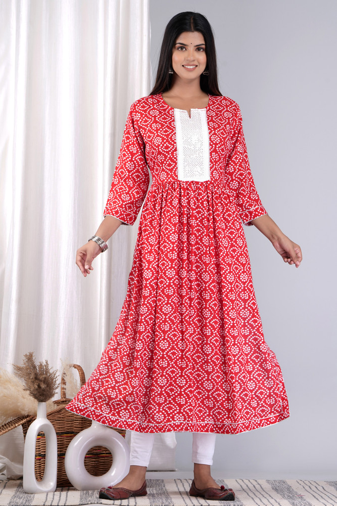 Fabulous Trendy Pink Long Rayon Kurti  Partywear Kurtii And Printed kurti   Cut Sleevee Kurti  kurtis for women