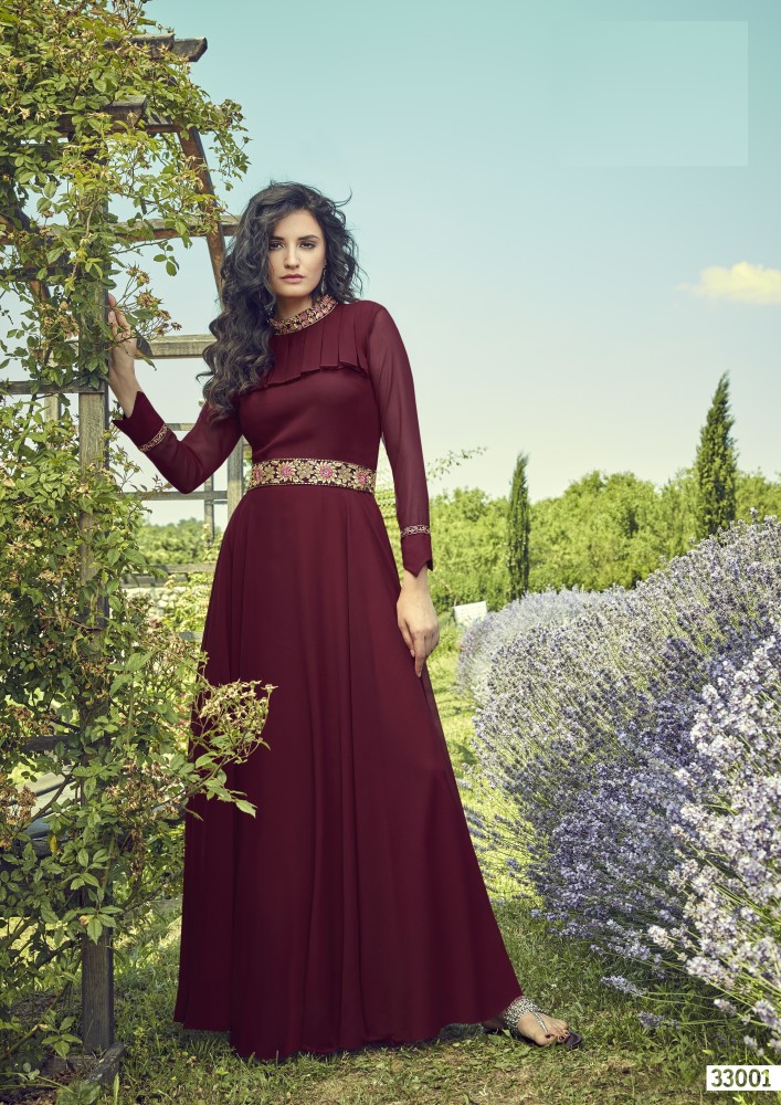 Simple maroon hot sale dress