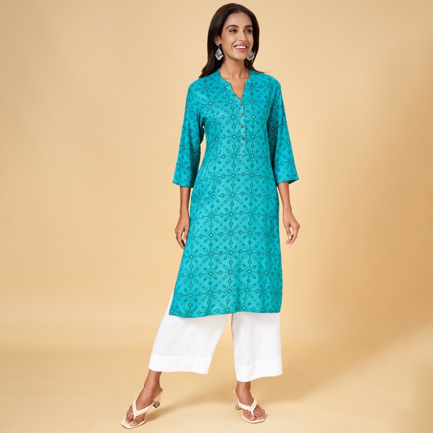 Rangmanch by Pantaloons Women Printed Straight Kurta - Buy Rangmanch by Pantaloons  Women Printed Straight Kurta Online at Best Prices in India