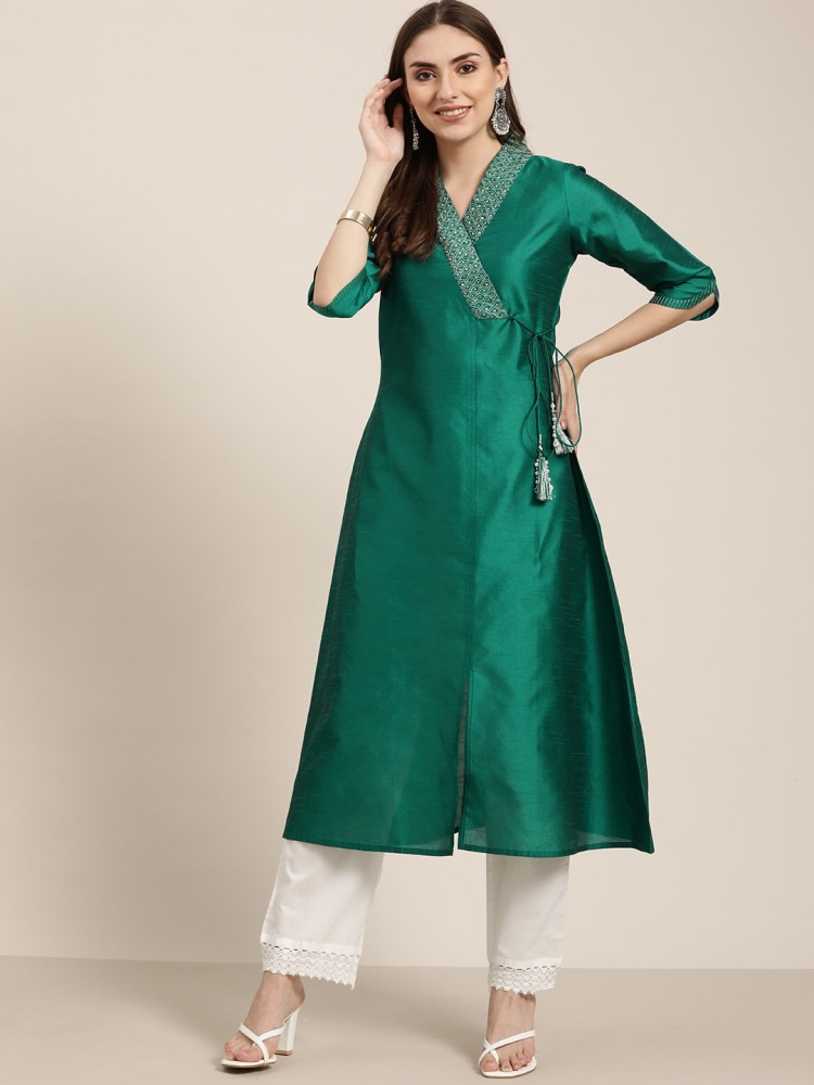 Green kurti clearance flipkart