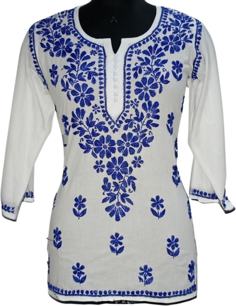 WOXEN Women Chikan Embroidery Flared Kurta - Buy WOXEN Women Chikan  Embroidery Flared Kurta Online at Best Prices in India | Flipkart.com