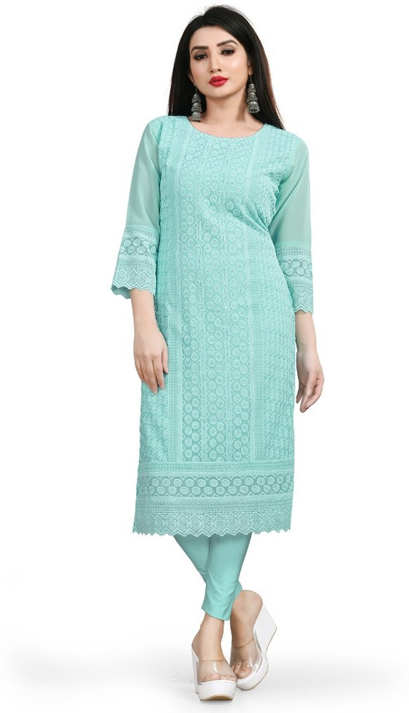 Chikankari kurtis flipkart deals