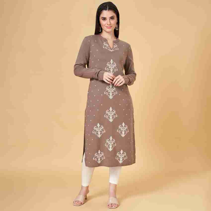 Buy Rangmanch by Pantaloons Women's Cotton Straight Kurtakurtas