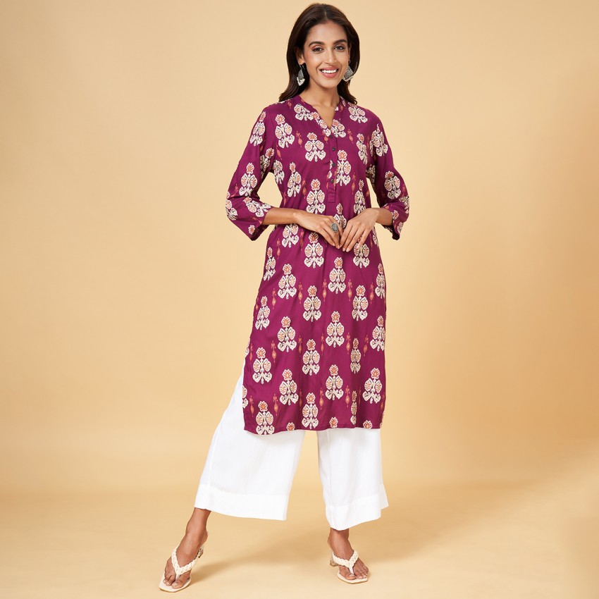Rangmanch by Pantaloons Women Printed Straight Kurta - Buy Rangmanch by Pantaloons  Women Printed Straight Kurta Online at Best Prices in India