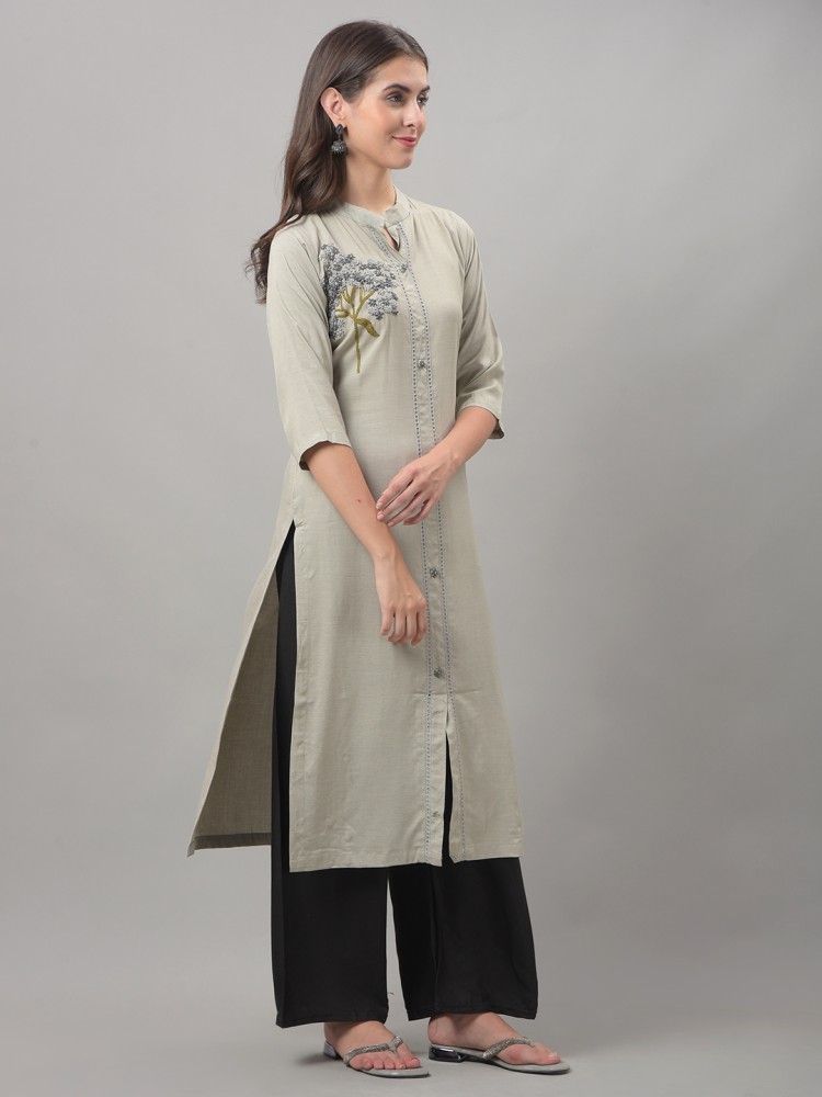 Dollar Missy Women Self Design Straight Kurta - Buy Dollar Missy