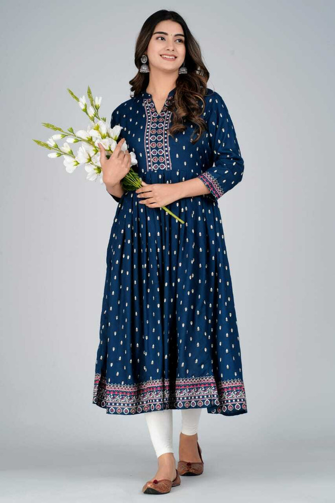AT BRAND FASHION Women Printed Anarkali Kurta Buy AT BRAND