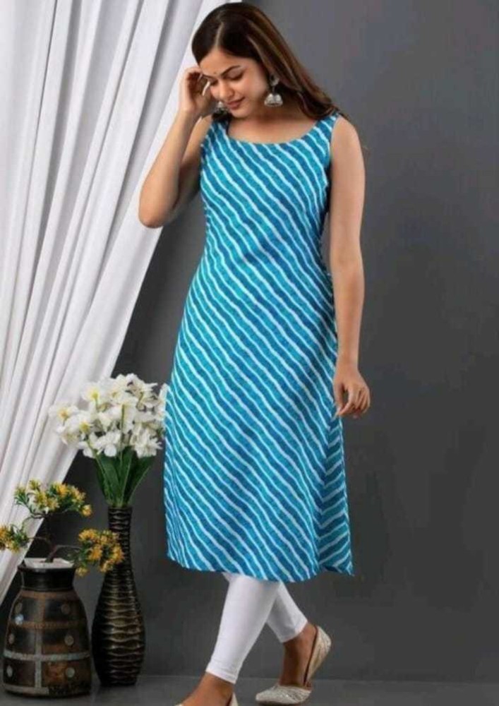 Buy Stylish Viscose Rayon Printed Sleeveless Kurti for Women  Lowest price  in India GlowRoad