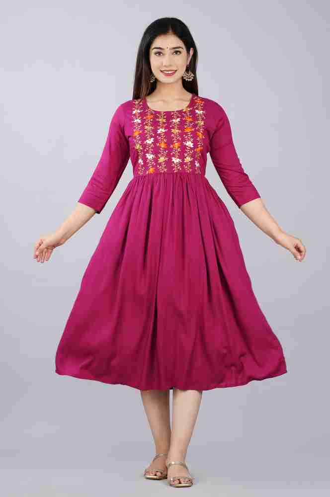 FASHION SEA Women Embroidered A-line Kurta - Buy FASHION SEA Women