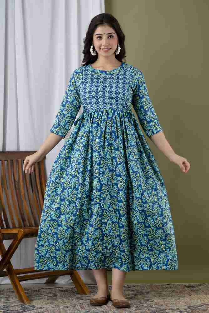 Silakiva Women Printed Gown Kurta Buy Silakiva Women Printed Gown Kurta Online at Best Prices in India Flipkart