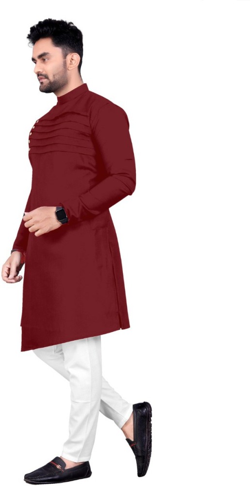 Jenil Fashion Men Self Design Pathani Kurta Buy Jenil Fashion