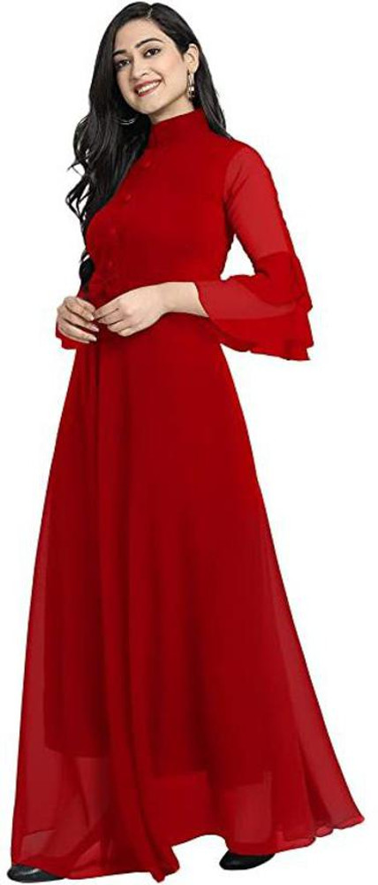 ONE TRILLION Women Solid Gown Kurta Buy ONE TRILLION Women Solid