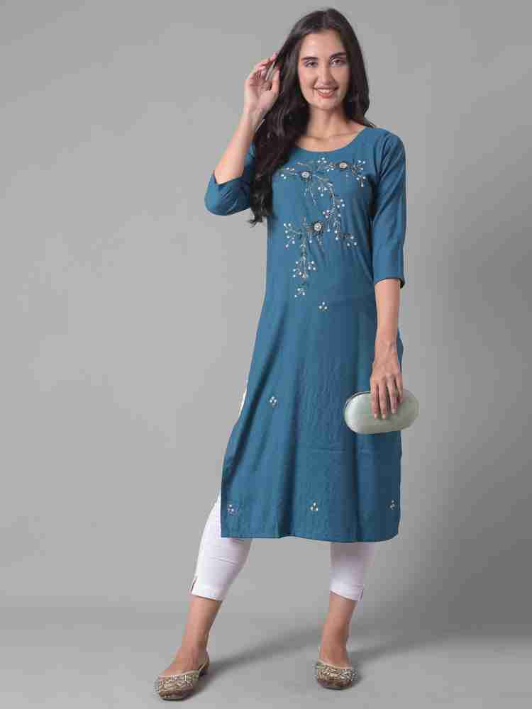 Dollar Missy Women Self Design Straight Kurta - Buy Dollar Missy