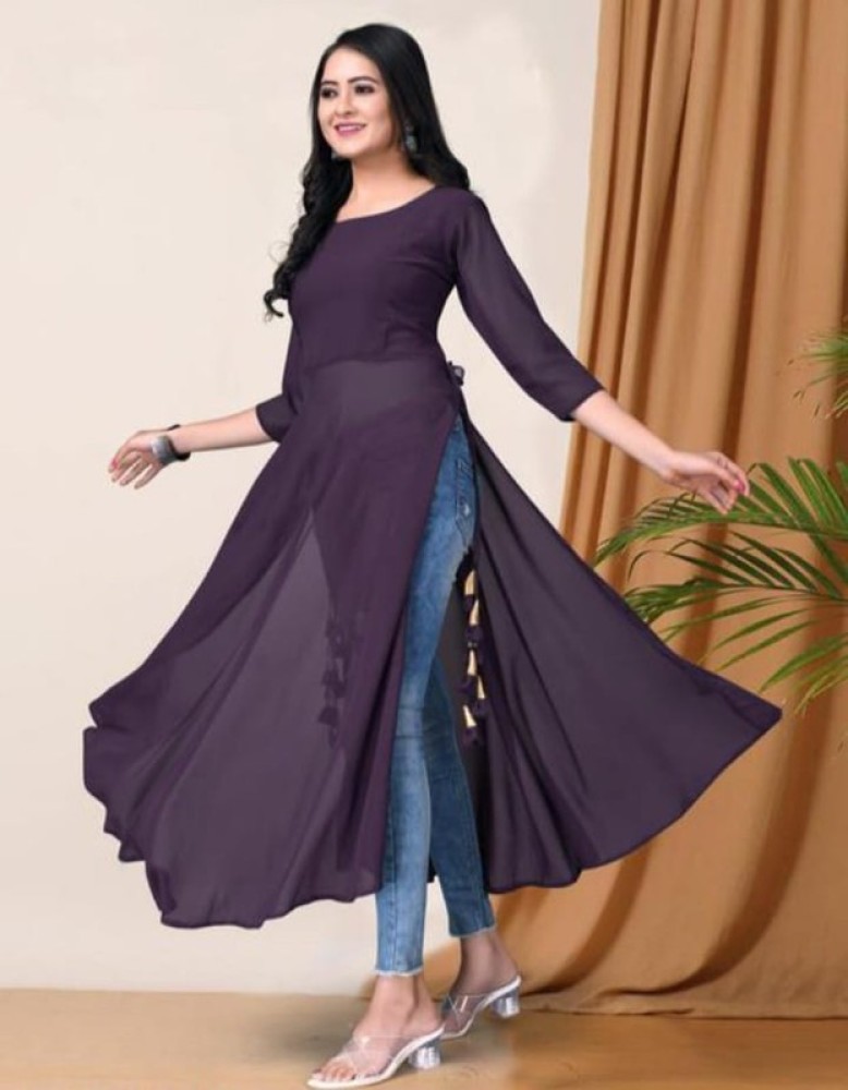 Long kurti on sale with jeans flipkart