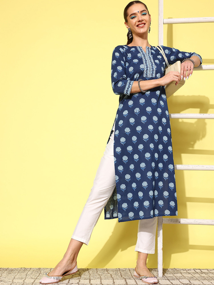 Nayo women's printed straight kurta hotsell