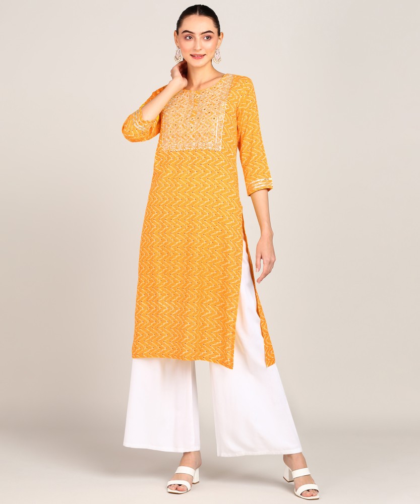 Yellow kurti store flipkart