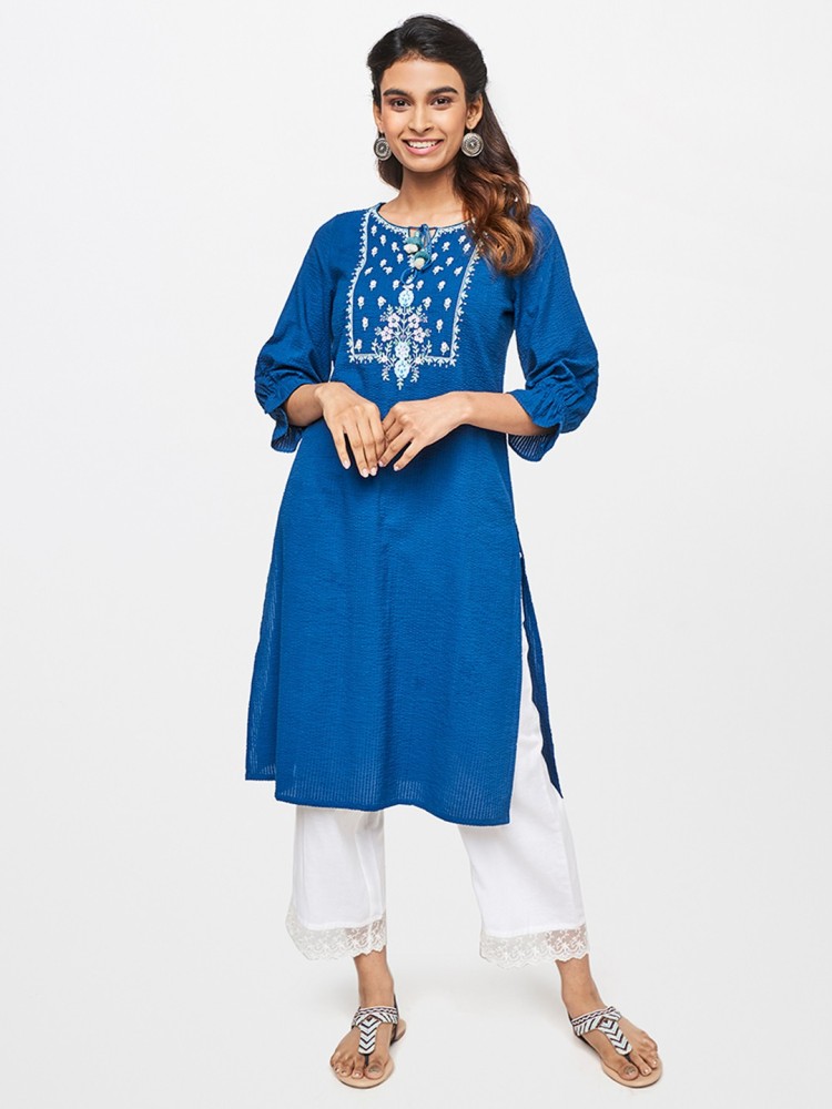 GLOBAL DESI Women Embroidered Straight Kurta Buy GLOBAL DESI Women Embroidered Straight Kurta Online at Best Prices in India Flipkart