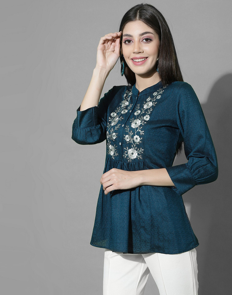 flipkart embroidered tops