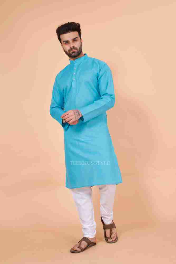 TEEKUS STYLE Men Solid Straight Kurta Buy TEEKUS STYLE Men Solid