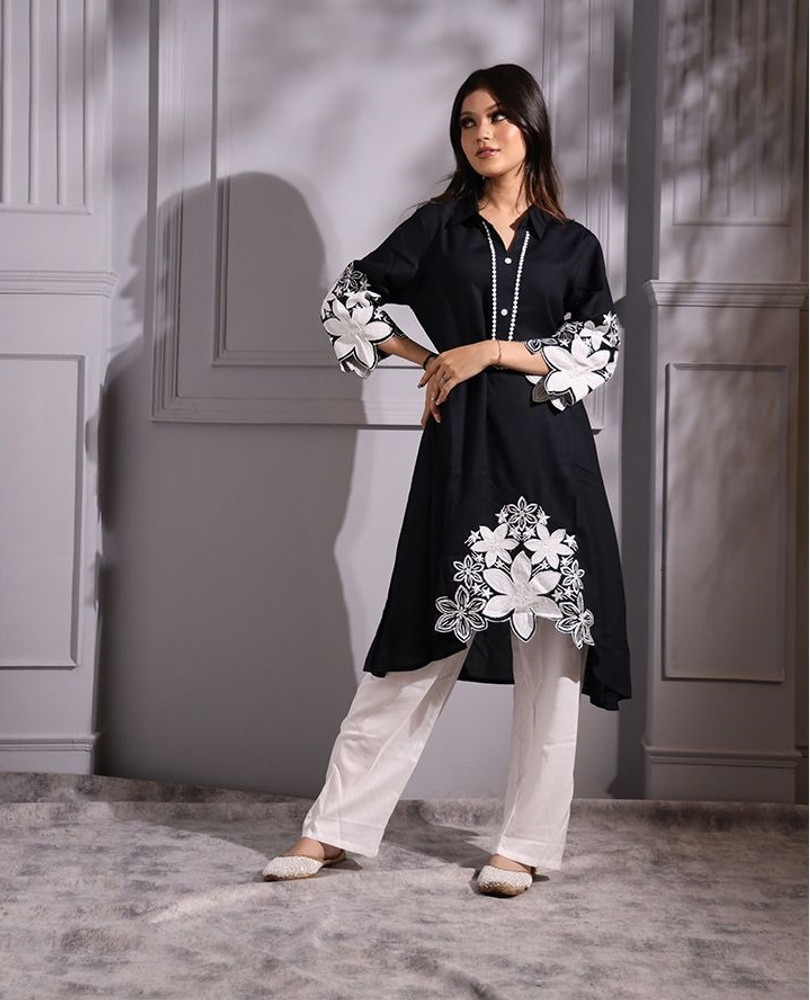Moda Casa Women Embroidered A line Kurta Buy Moda Casa Women