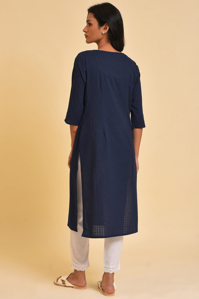 Indian Blue Kurti Top With Palazzo Pant Set For Women | VIHAAN IMPEX STORE