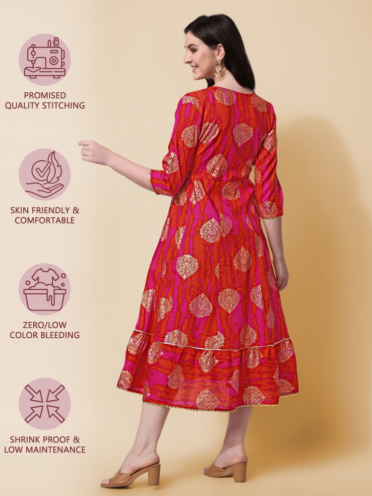 MIRCHI FASHION Women Printed Flared Kurta Buy MIRCHI FASHION Women Printed Flared Kurta Online at Best Prices in India Flipkart