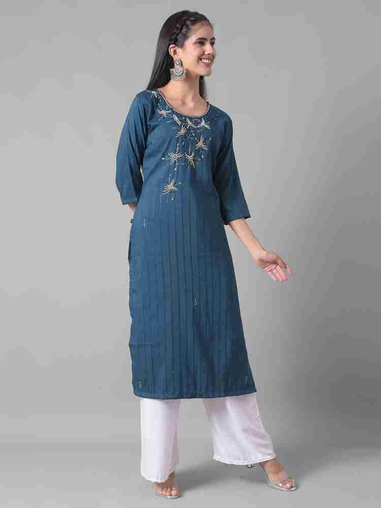 Dollar Missy Women Self Design Straight Kurta - Buy Dollar Missy