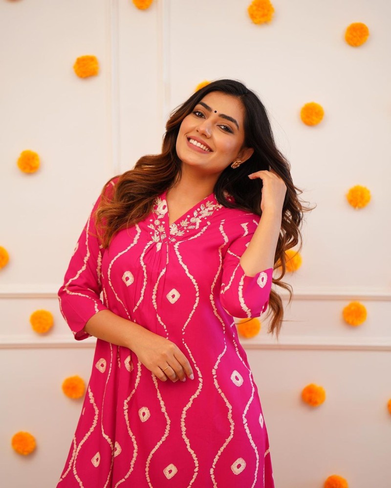 Flipkart pink kurti best sale