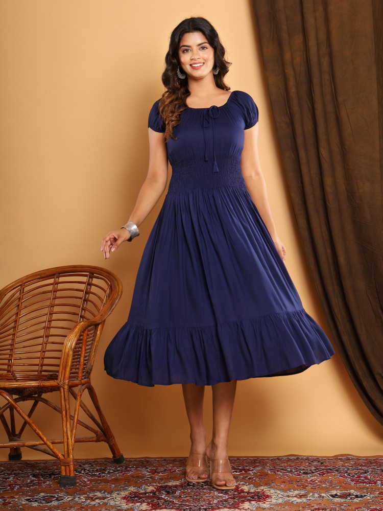 Navy blue hotsell frock design