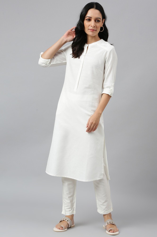 Plain white hot sale kurti flipkart