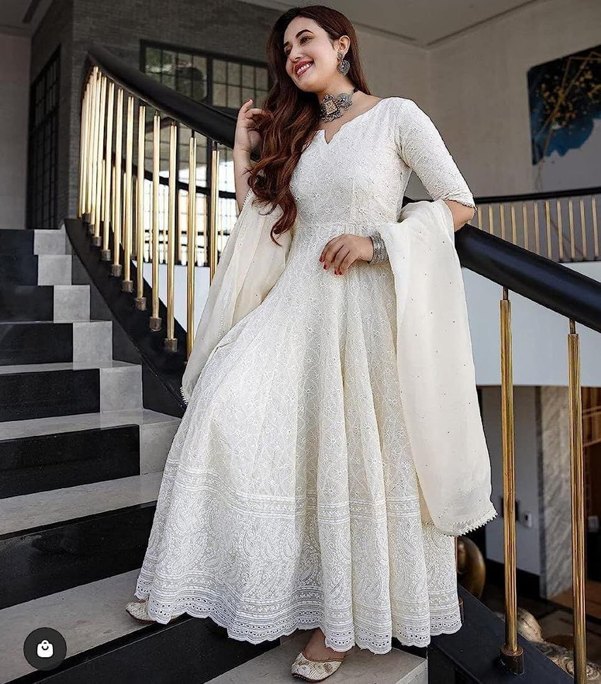 Chikan anarkali on sale online
