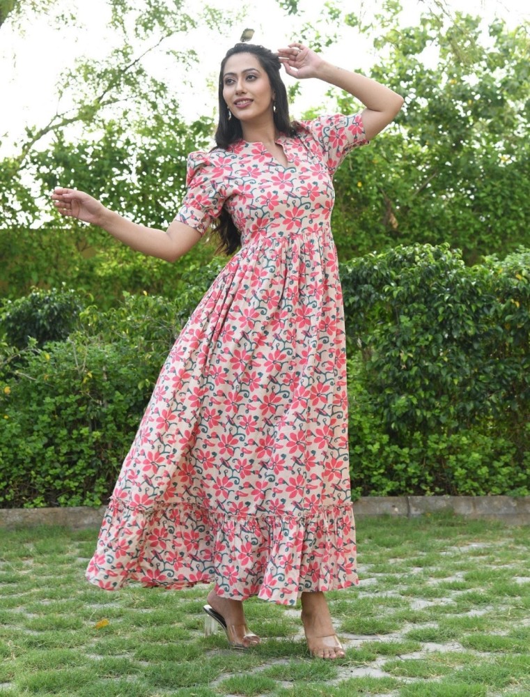 JAIPUR FASHION Women Floral Print Gown Kurta - Buy JAIPUR FASHION Women  Floral Print Gown Kurta Online at Best Prices in India | Flipkart.com