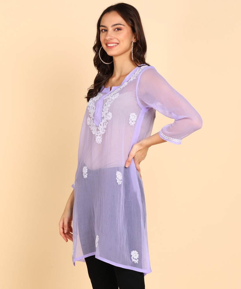 VAHSON Women Chikan Embroidery, Embroidered A-line Kurta - Buy VAHSON Women  Chikan Embroidery, Embroidered A-line Kurta Online at Best Prices in India