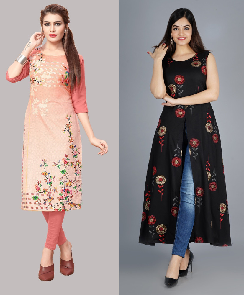 Hiral Creation Women Floral Print Frontslit Kurta Buy Hiral Creation Women Floral Print Frontslit Kurta Online at Best Prices in India Flipkart