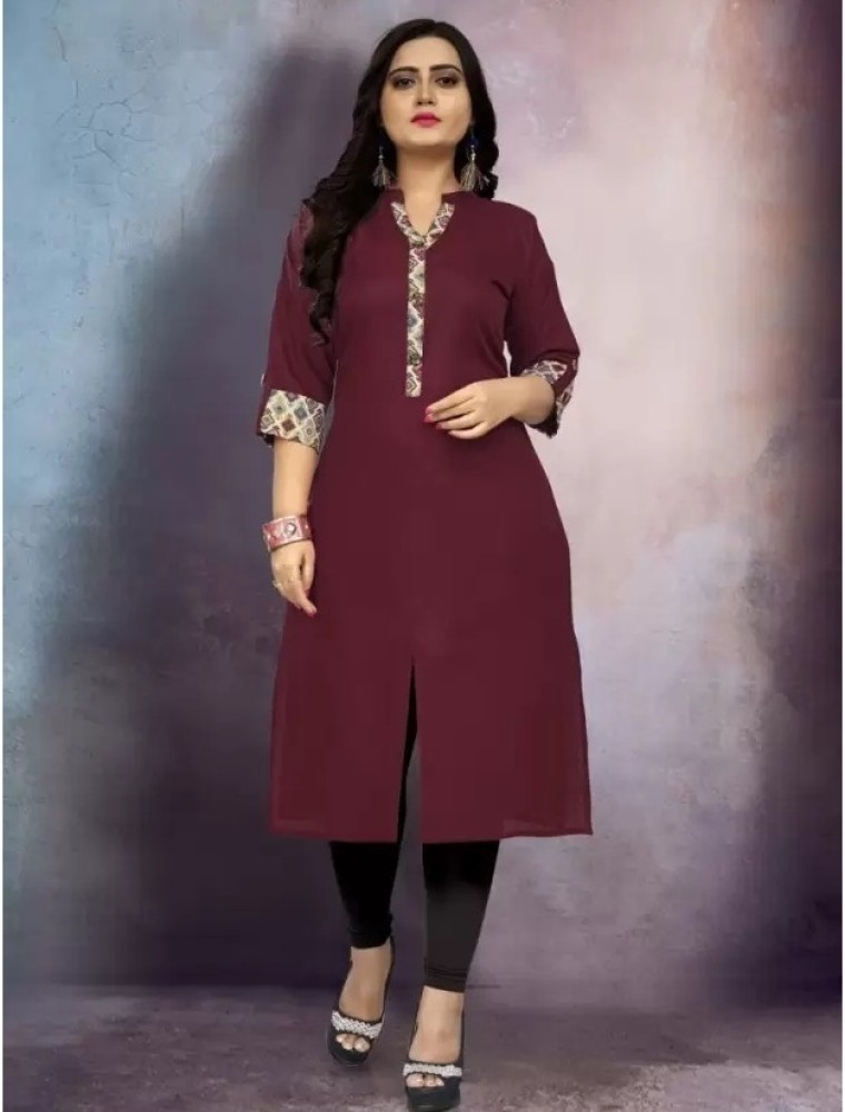 Maroon kurti outlet flipkart