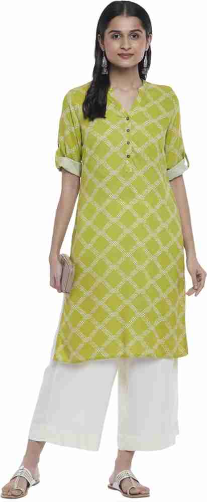 Rangmanch by Pantaloons Women Checkered Straight Kurta Buy